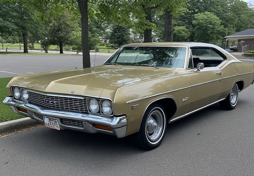 A front three-quarter view of a classic two-door coupe